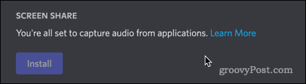 инсталиран дискорд аудио додатак