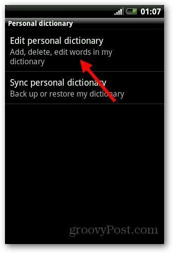 Додај речник Андроид 5