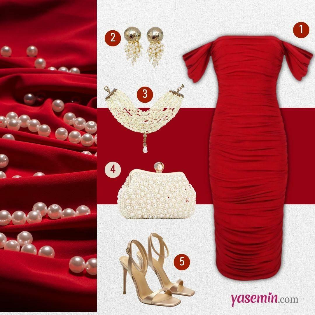 комбинација црвене хаљине