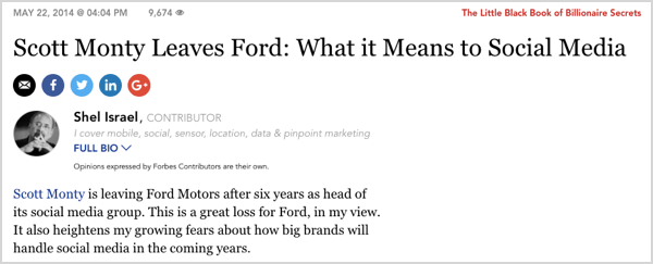 Сцотт Монти предводи Форд за друштвене мреже.