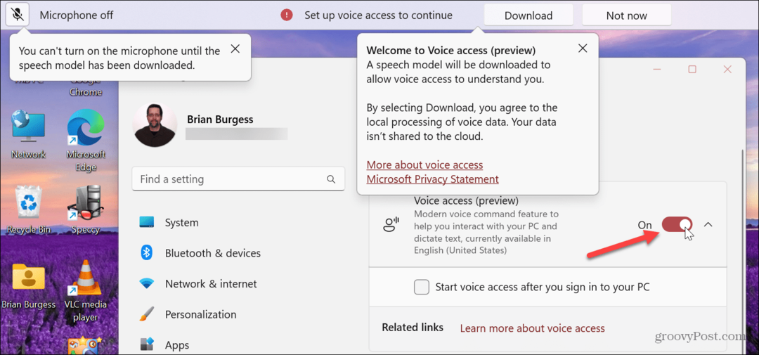 Омогућите и користите гласовни приступ у оперативном систему Виндовс 11