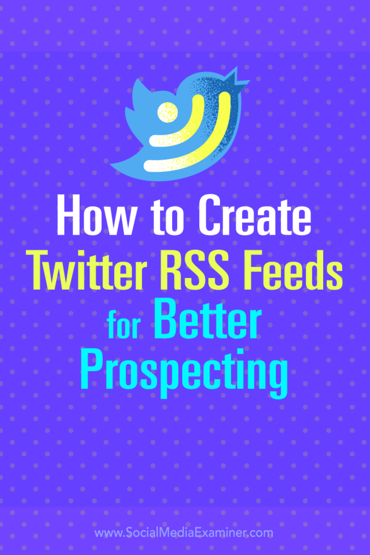 Како створити РСС феед за Твиттер за бољу потрагу: Испитивач друштвених медија
