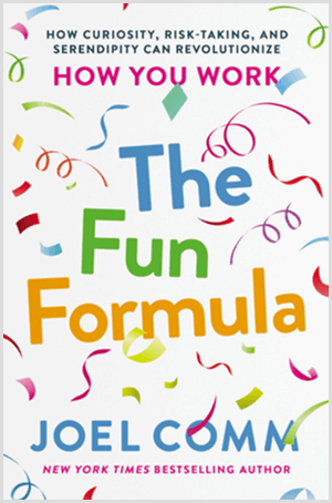 Забавна формула Јоела Цомм-а има корице књига са шареним конфетама и белом позадином.